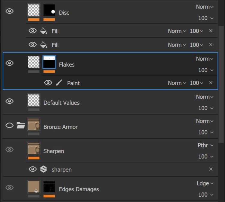 Substance Painter layer stack