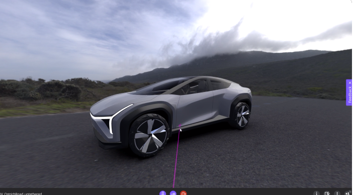 Concept vehicle render developed with immersive design techniques