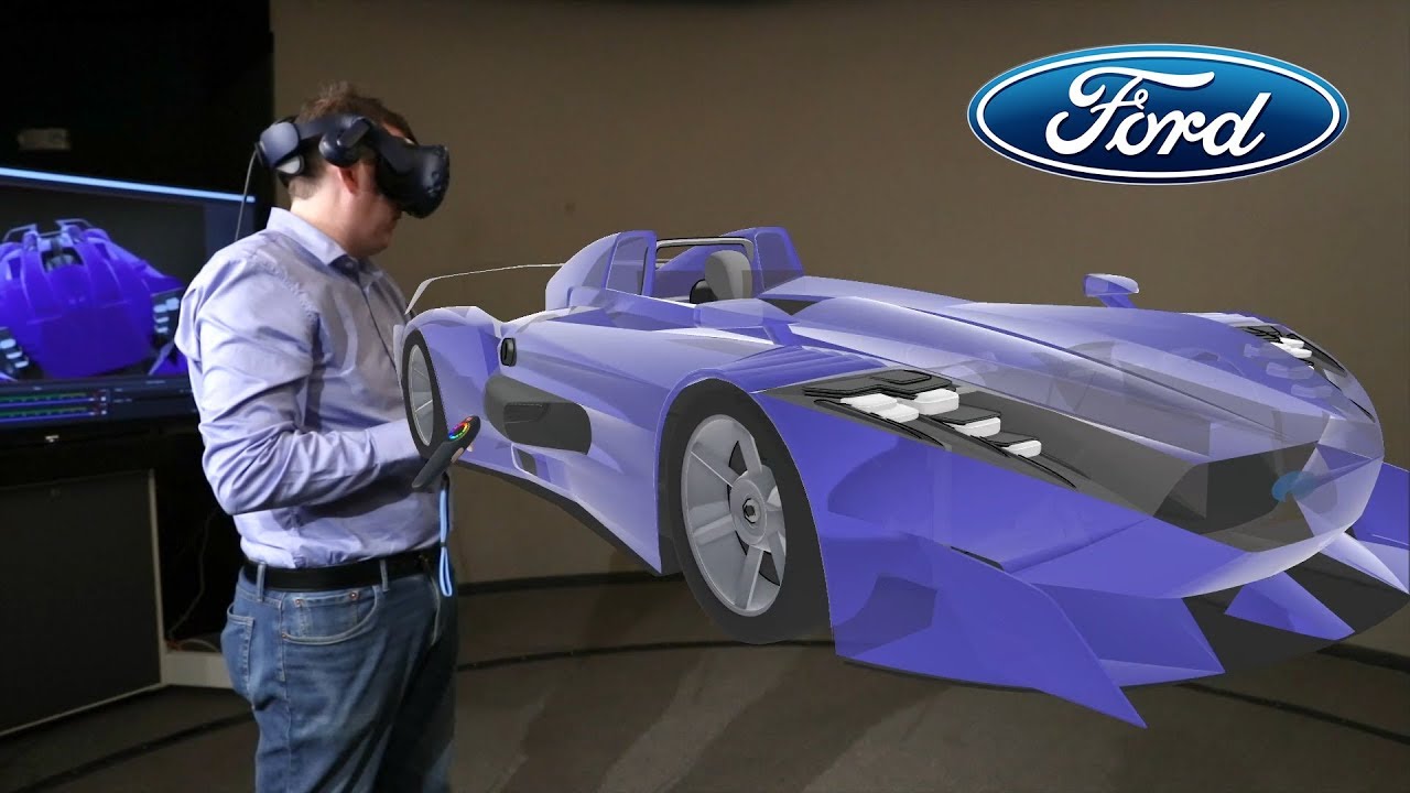 VR car design concept with full-scale proportions