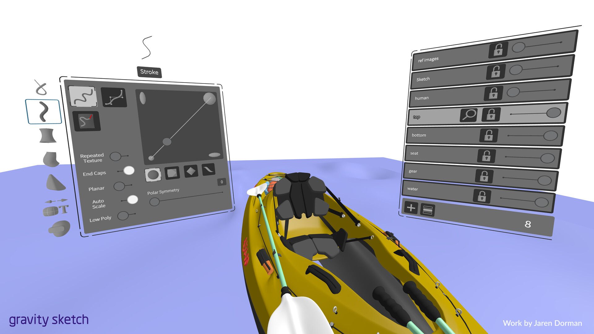 Virtual reality interface for 3D modeling tasks