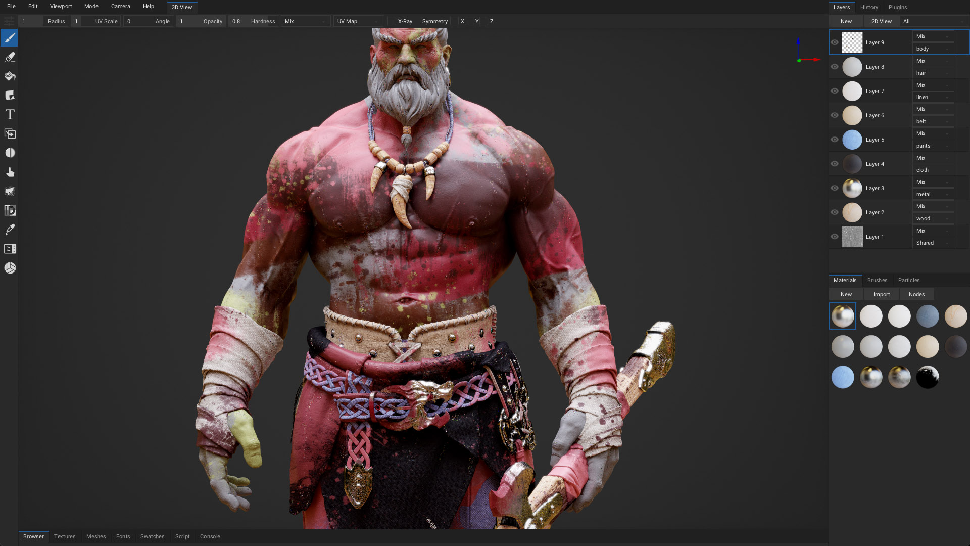 Character textured in ArmorPaint, open-source 3D texturing tool